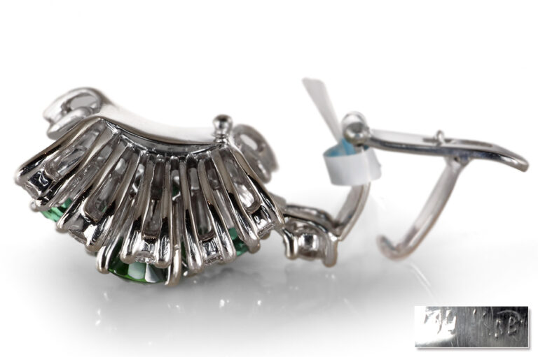 Perlen Clip Anhänger Verdelith 3,6 ct + 11 Brillanten 1,25 ct IGI [BRORS 20445]