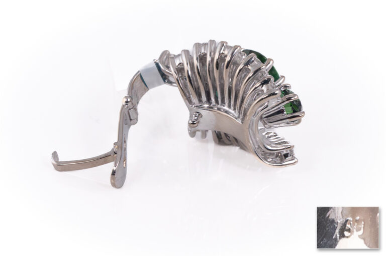 Perlen Clip Anhänger Verdelith 3,6 ct + 11 Brillanten 1,25 ct IGI [BRORS 20445]
