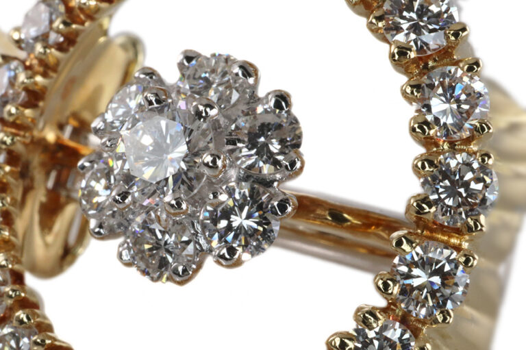 Perlen Clip Anhänger 27 Brillanten 2,1 ct River-TW/VVS Gold IGI [BRORS 20446]