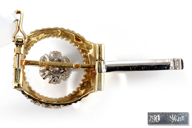 Perlen Clip Anhänger 27 Brillanten 2,1 ct River-TW/VVS Gold IGI [BRORS 20446]