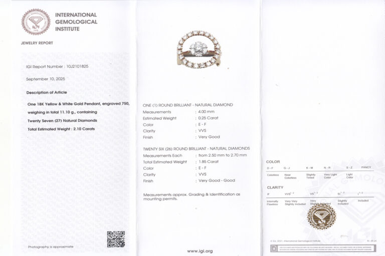 Perlen Clip Anhänger 27 Brillanten 2,1 ct River-TW/VVS Gold IGI [BRORS 20446]