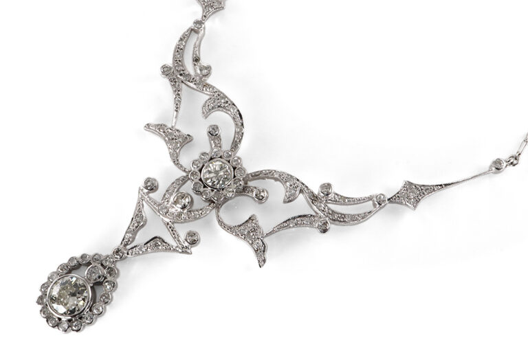 Collier mit 103 Diamanten ca. 2,70 ct. 950 Platin + Gold IGI [BRORS 20449]