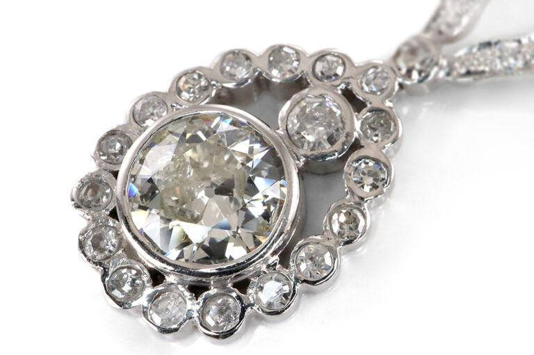 Collier mit 103 Diamanten ca. 2,70 ct. 950 Platin + Gold IGI [BRORS 20449]