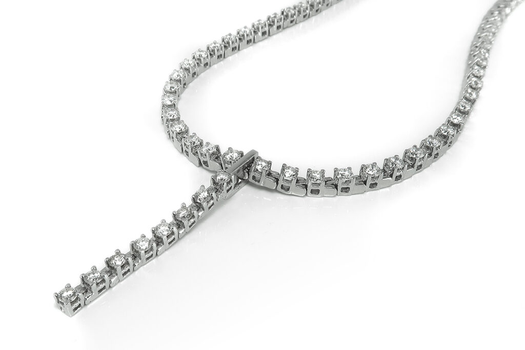 Collier mit Anhänger 107 Brillanten ca. 9,30 ct 750 Weißgold IGI [BRORS 20450]