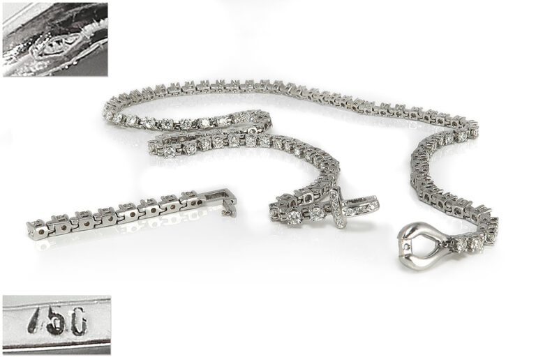 Collier mit Anhänger 107 Brillanten ca. 9,30 ct 750 Weißgold IGI [BRORS 20450]