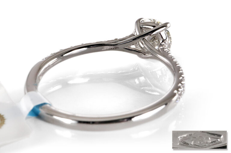 Ring 1 Brillant 0,80 ct G-H/VVS 750 Weißgold IGI Gutachten Gr. 54 [BRORS 20460]