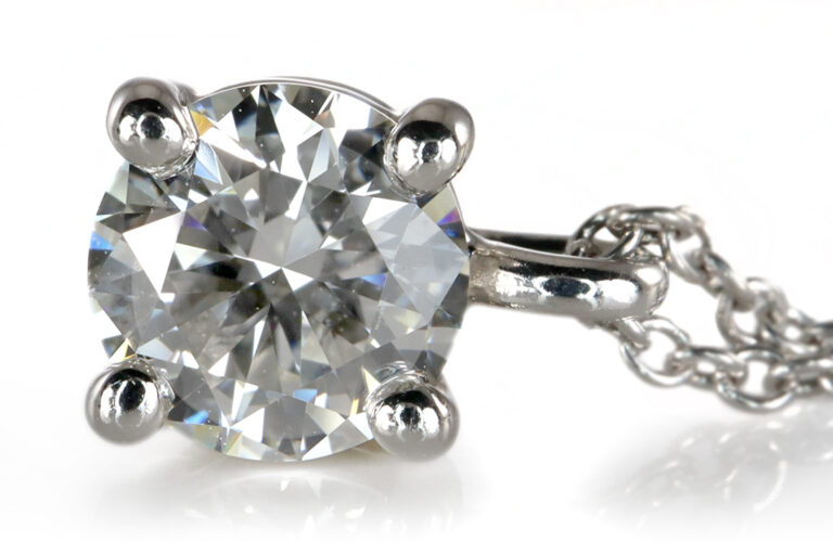 Tiffany & Co. Solitär Kette Anhänger 1 Brillant 0,5 ct 950 Platin [BRORS 20468]