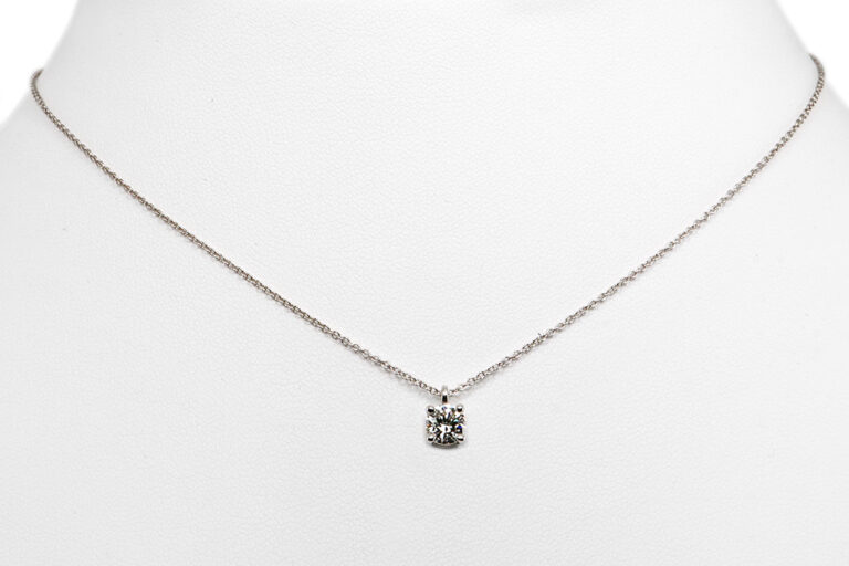 Tiffany & Co. Solitär Kette Anhänger 1 Brillant 0,5 ct 950 Platin [BRORS 20468]