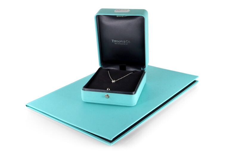 Tiffany & Co. Solitär Kette Anhänger 1 Brillant 0,5 ct 950 Platin [BRORS 20468]