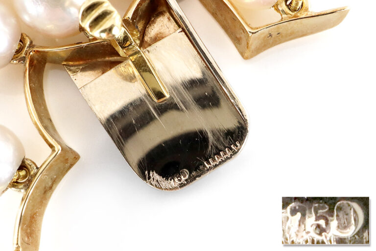 Salzwasser Perlen Collier + 86 Brillanten 1,90 ct 750 IGI [BRORS 20474]