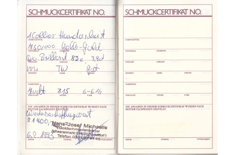 Salzwasser Perlen Collier + 86 Brillanten 1,90 ct 750 IGI [BRORS 20474]