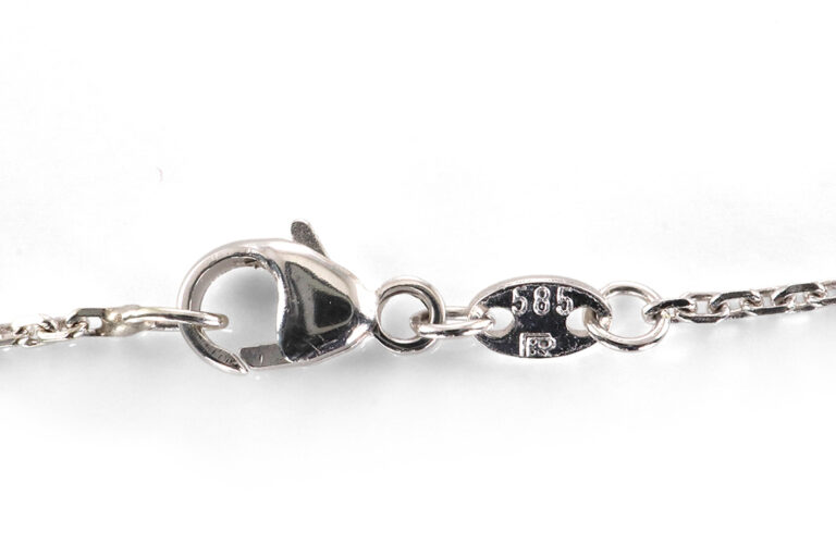 Kette Anhänger 3 Pinke Sapphire Burma Diamanten 585 Gold PL IGI [BRORS 20479]