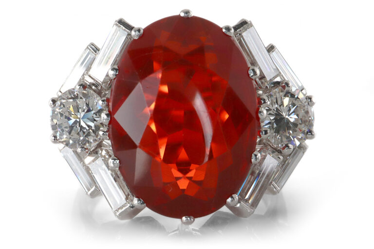 Ring*Weyersberg* Feuer Opal ca 5,70 ct + 10 Diamanten IGI 750 Gold [BRORS 20480]