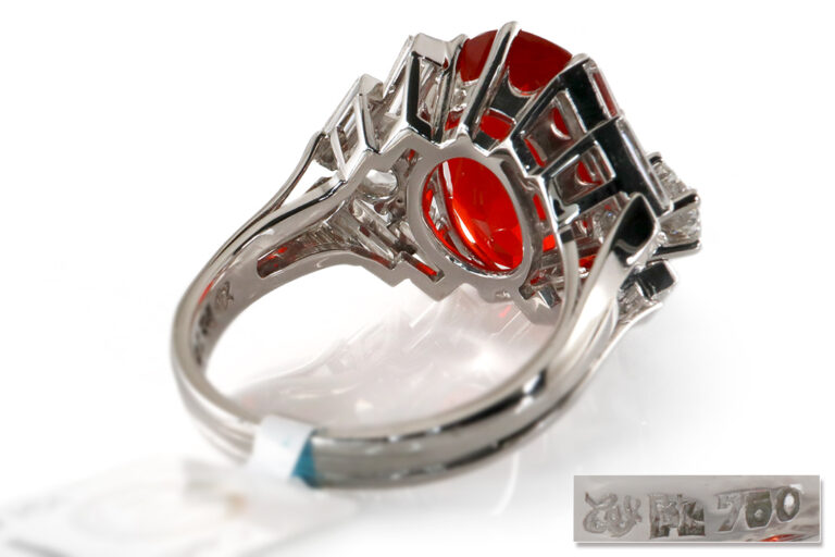 Ring*Weyersberg* Feuer Opal ca 5,70 ct + 10 Diamanten IGI 750 Gold [BRORS 20480]