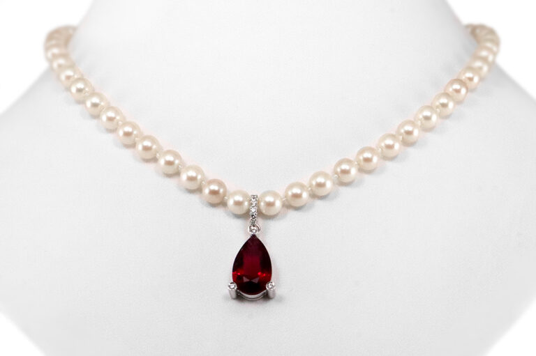 Clip Anhänger 1 Rubellite 5,05 ct + 10 Brillanten 0,15 ct IGI [BRORS 20495]