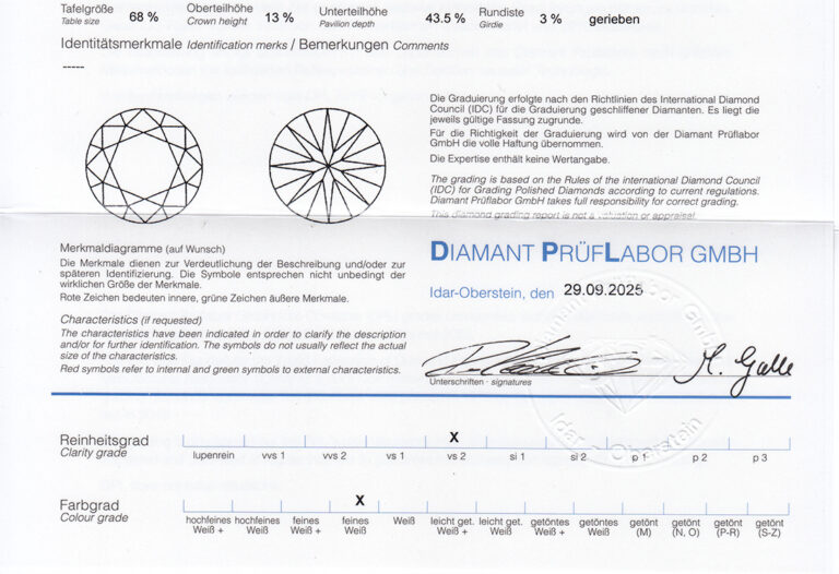 Ring 1 Brillant 0,59 ct G/VS2 +8 Brillanten 750 Gold DPL Gutachten [BRORS 20498]