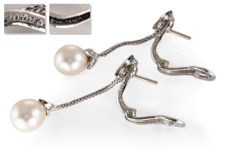 Ohrstecker Rene Kern 2 Akoya Perlen 12 Diamanten 0,24 ct 750 Gold [BRORS 20456]