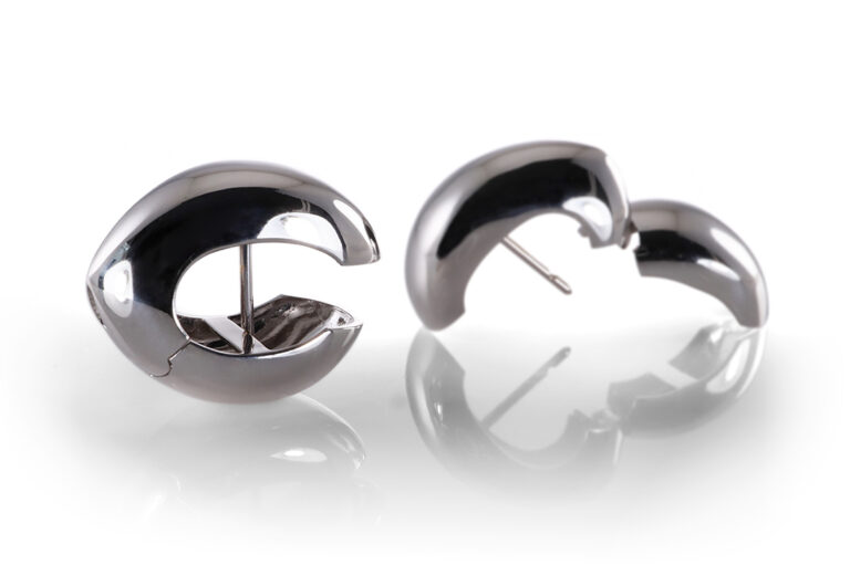 Kuck Ohrringe Creolen 750 Weißgold [BRORS 20510]