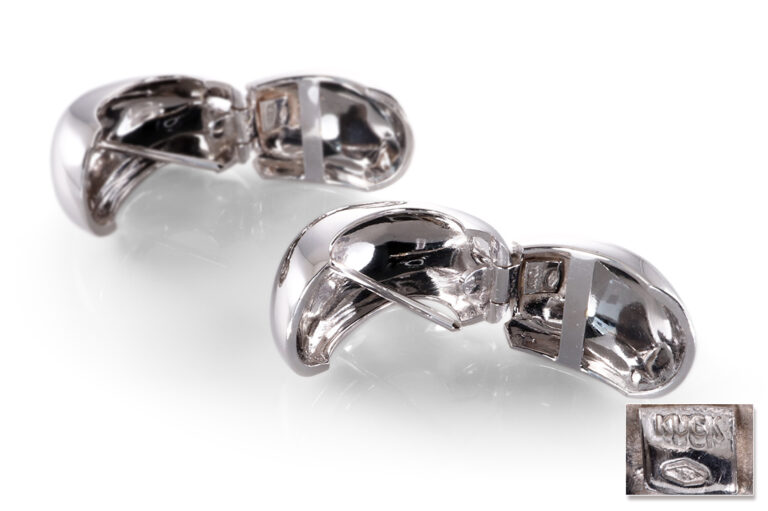 Kuck Ohrringe Creolen 750 Weißgold [BRORS 20510]