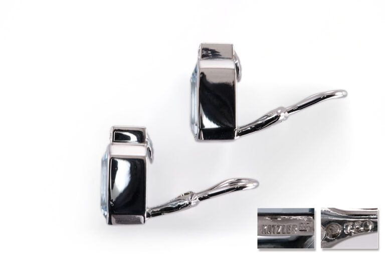 Katzler Ohrclipse 2 Aquamarine ca. 5,0 ct. + Brillanten 750 Gold [BRORS 20513]