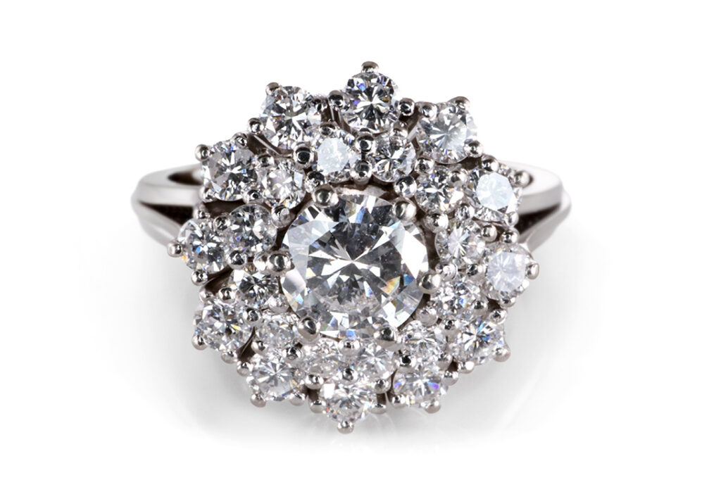 Ring Schneeflocke 25 Brillanten ca. 1,14 ct River-TW 750 Weißgold [BRORS 20515]