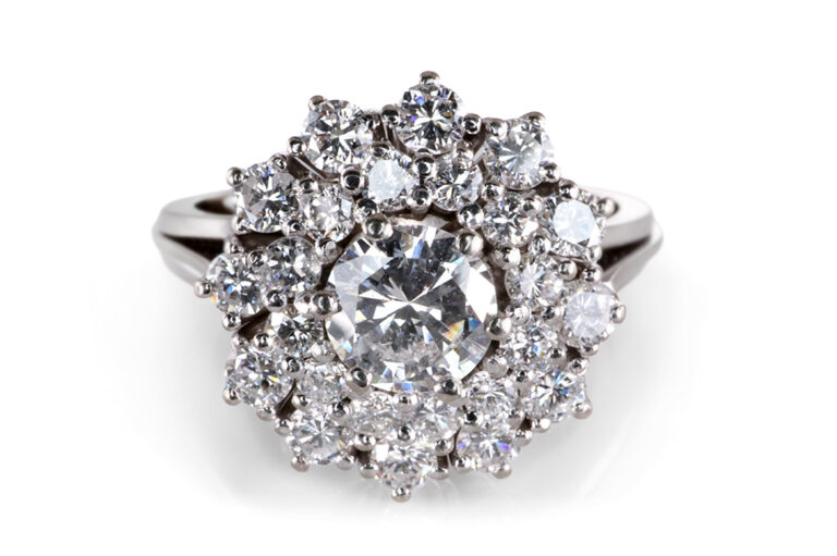 Ring Schneeflocke 25 Brillanten ca. 1,14 ct River-TW 750 Weißgold [BRORS 20515]