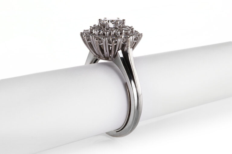 Ring Schneeflocke 25 Brillanten ca. 1,14 ct River-TW 750 Weißgold [BRORS 20515]