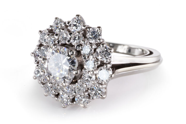 Ring Schneeflocke 25 Brillanten ca. 1,14 ct River-TW 750 Weißgold [BRORS 20515]