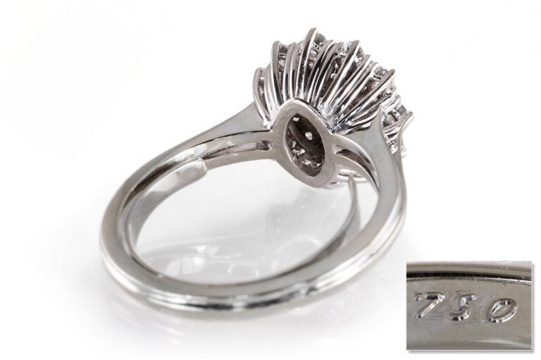 Ring Schneeflocke 25 Brillanten ca. 1,14 ct River-TW 750 Weißgold [BRORS 20515]