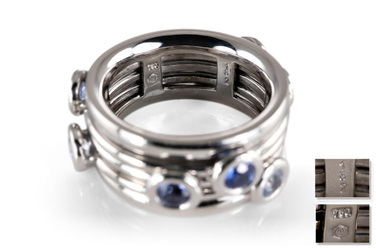 Odenwald Twist Ring 9 Saphire ca 1,82 ct 750 Weißgold [BRORS 20519]