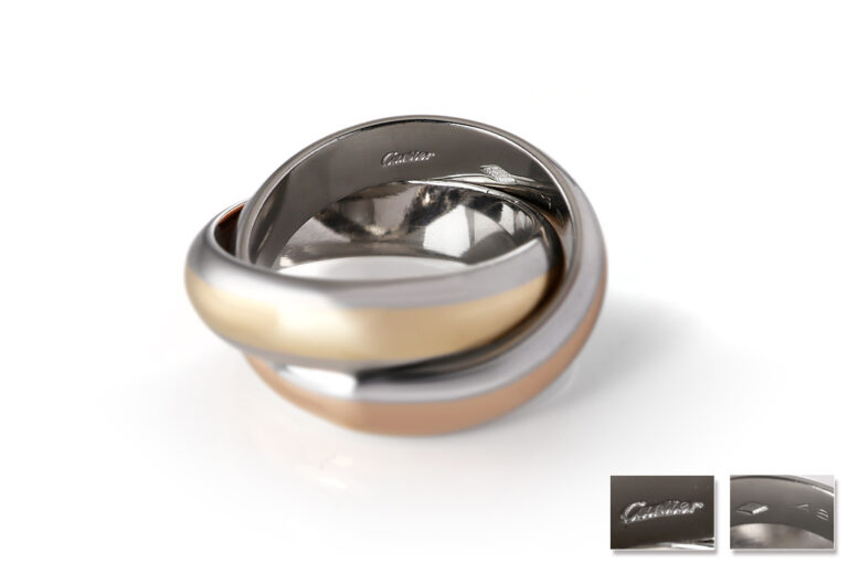 Ring Cartier Vintage Doppel Band Ring Stahl / 750 Gold Gr 48 [BRORS 20531]