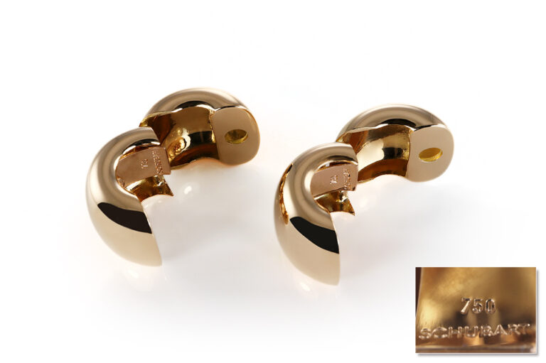 Klappcreolen Ohrclipse Schubart 750 Gelbgold [BRORS 20535]