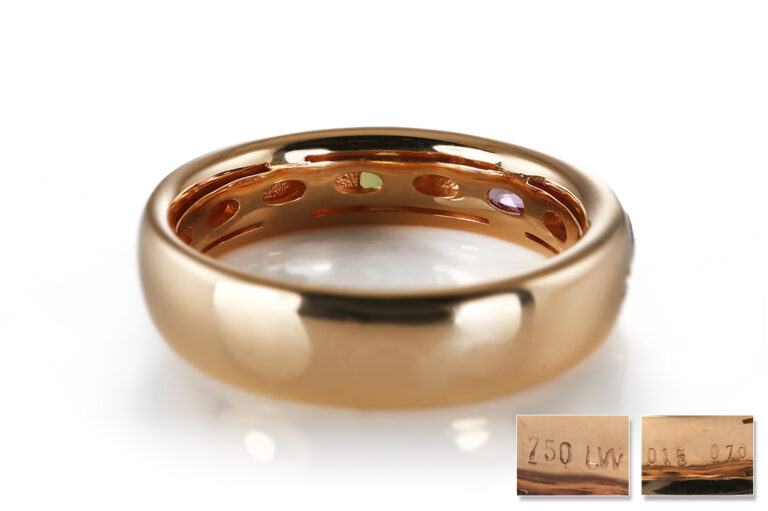 Ring Leo Wittwer bunte Saphire + Brillanten 750 Rosegold Gr 56 [BRORS 20537]