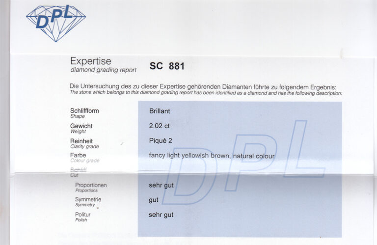 Ring 1 Brillant 2,02 ct FANCY/P2 750 Weißgold DPL Gr. 54 [BRORS 20541]
