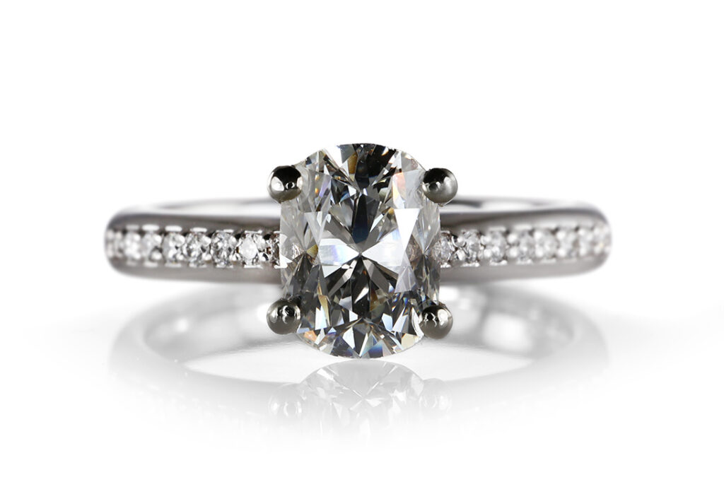 Ring 1 Diamant 1,08 ct I/SI 1 + 16 Brillanten 750 Gold DPL Gr. 54 [BRORS 20542]