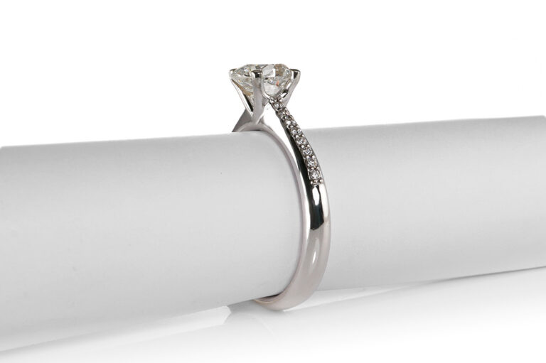 Ring 1 Diamant 1,08 ct I/SI 1 + 16 Brillanten 750 Gold DPL Gr. 54 [BRORS 20542]