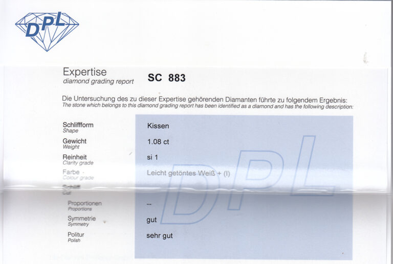 Ring 1 Diamant 1,08 ct I/SI 1 + 16 Brillanten 750 Gold DPL Gr. 54 [BRORS 20542]