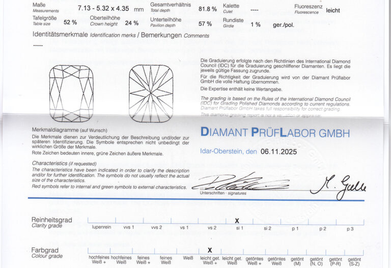 Ring 1 Diamant 1,08 ct I/SI 1 + 16 Brillanten 750 Gold DPL Gr. 54 [BRORS 20542]