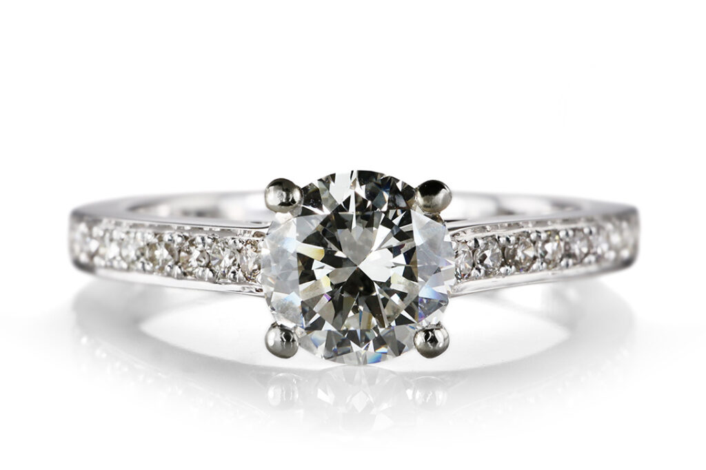 Verlobungsring 1 Brillant 0,73 ct LUPENREIN 750 Weißgold DPL Gr 54 [BRORS 20543]