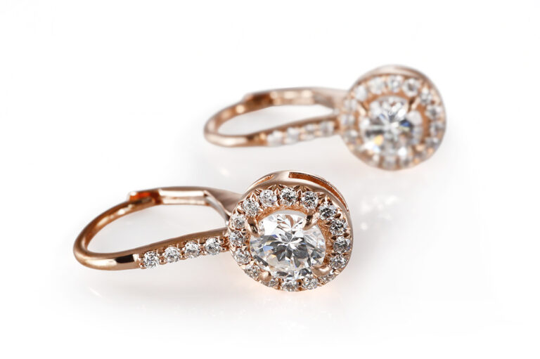 Ohrringe 2 Brillanten 0,71 ct + 40 Brillanten 0,26 ct Rosegold DPL [BRORS 20544]