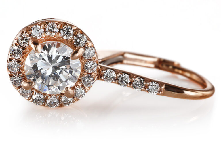 Ohrringe 2 Brillanten 0,71 ct + 40 Brillanten 0,26 ct Rosegold DPL [BRORS 20544]