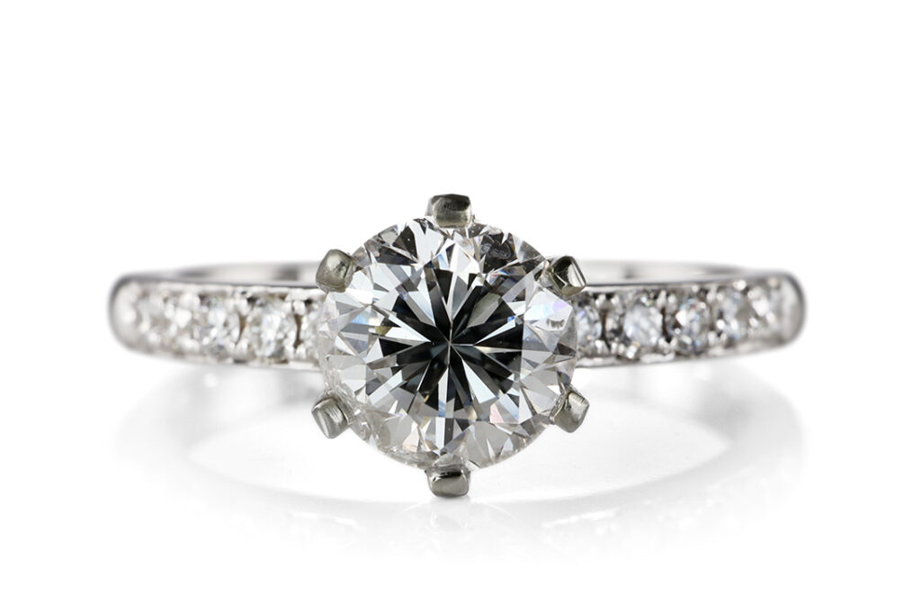 Ring 1 Brillant 0,95 ct J/P1 + 10 Brillanten 750 Gold DPL Gr. 54 [BRORS 20545]