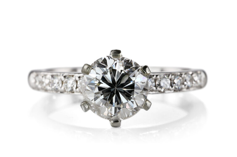 Ring 1 Brillant 0,95 ct J/P1 + 10 Brillanten 750 Gold DPL Gr. 54 [BRORS 20545]