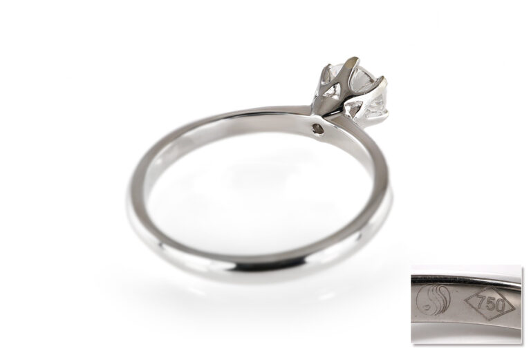 Ring 1 Brillant 0,95 ct J/P1 + 10 Brillanten 750 Gold DPL Gr. 54 [BRORS 20545]