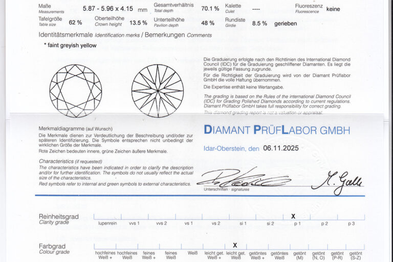 Ring 1 Brillant 0,95 ct J/P1 + 10 Brillanten 750 Gold DPL Gr. 54 [BRORS 20545]