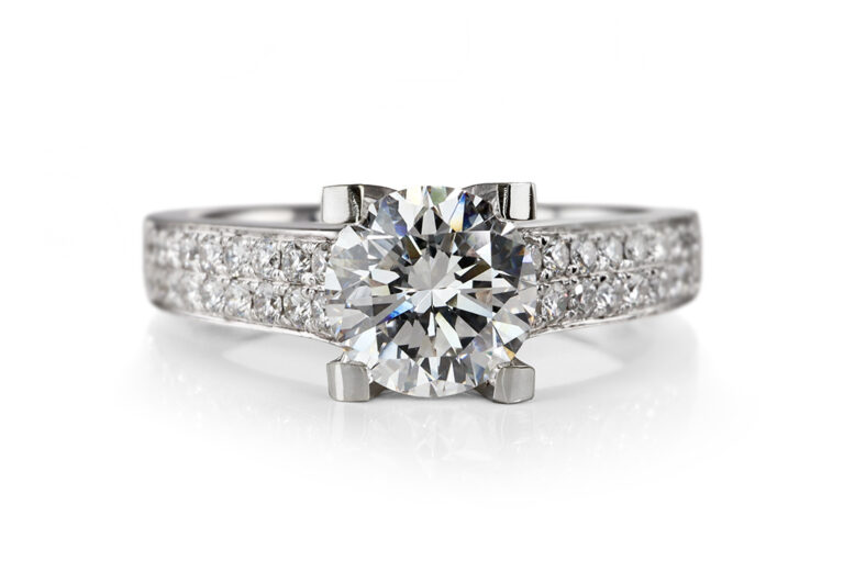 Ring 1 Brillant 0,97 ct RIVER/VVS 2 + 36 Brill. 750 Gold DPL [BRORS 20549]