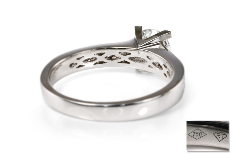 Ring 1 Brillant 0,97 ct RIVER/VVS 2 + 36 Brill. 750 Gold DPL [BRORS 20549]