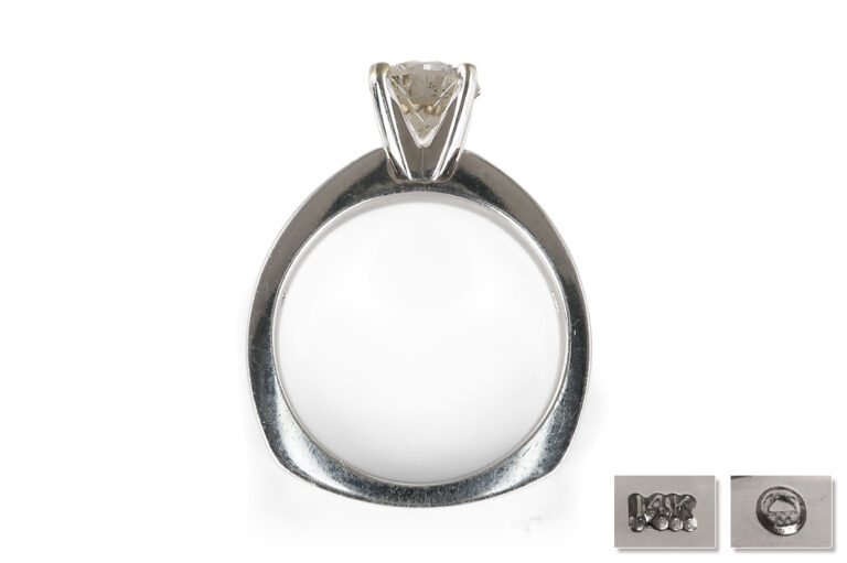 Ring 1 Brillant ca 1,33 ct Getönt S-Z/P2 585 Weißgold DPL Gr. 53 [BRORS 20552]