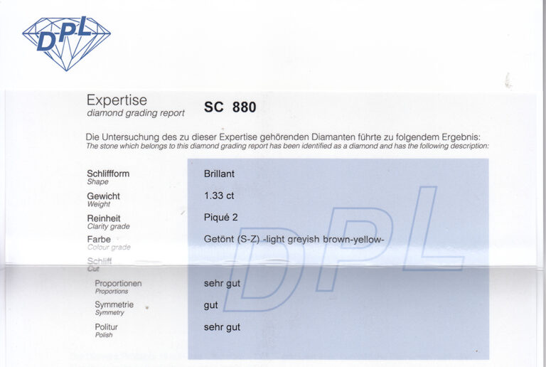 Ring 1 Brillant ca 1,33 ct Getönt S-Z/P2 585 Weißgold DPL Gr. 53 [BRORS 20552]