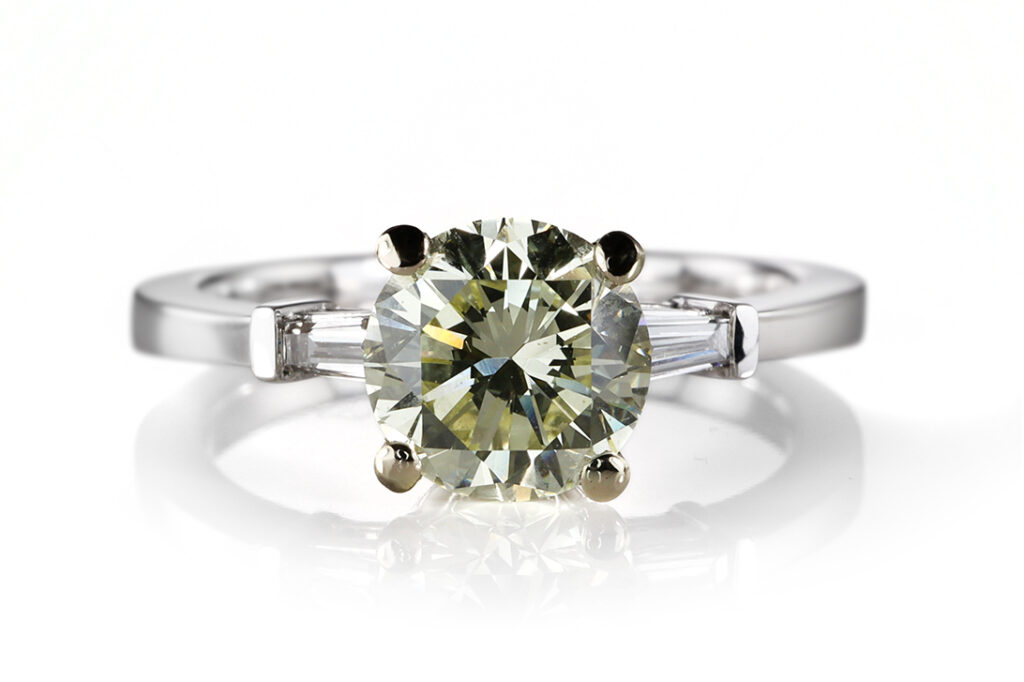 Verlobungsring 1 Brillant 1,28 ct FANCY/SI1 750 Weißgold DPL Gr. 54[BRORS 20554]